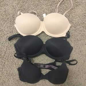Three VS Pink bras